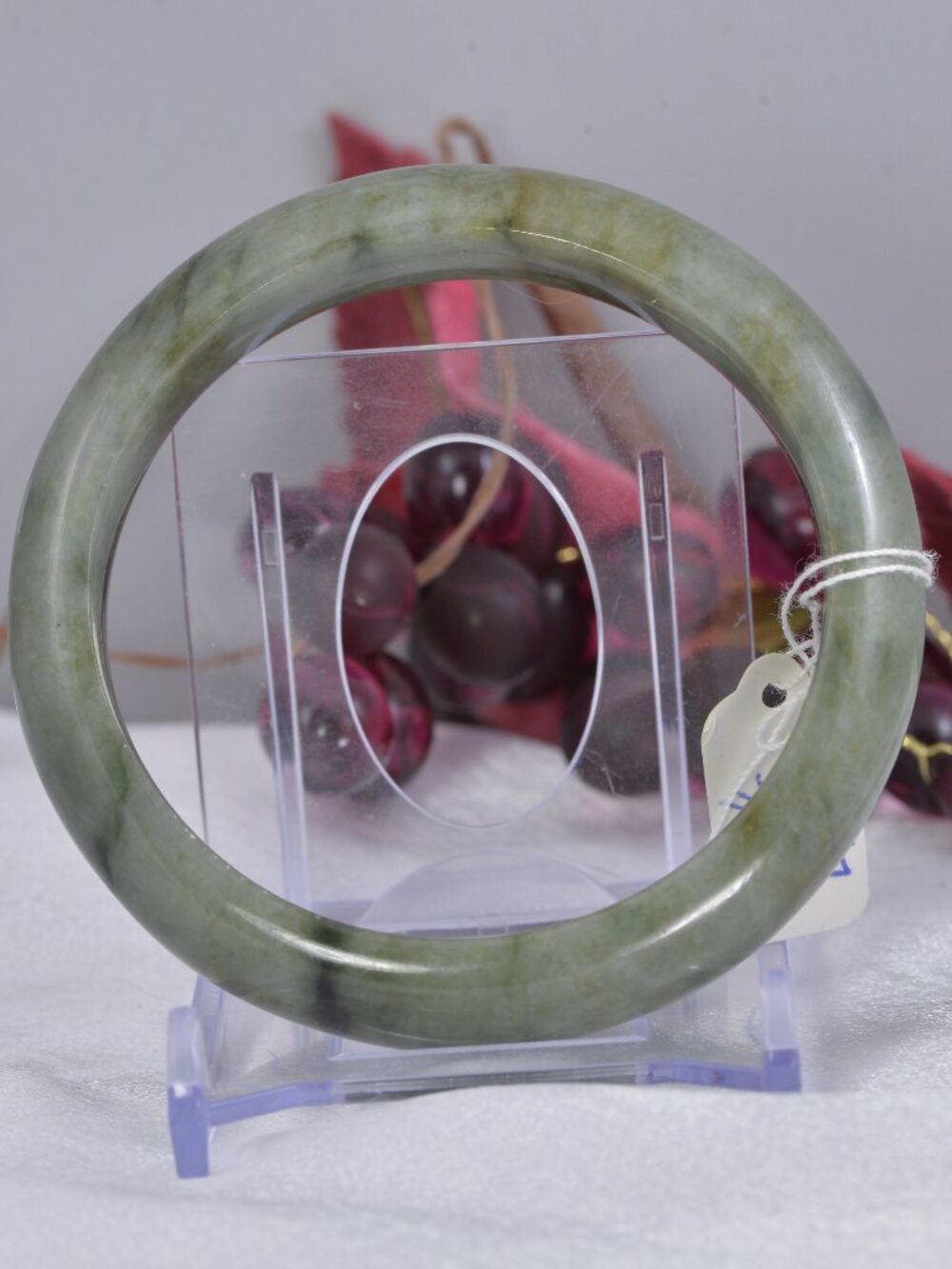 Untreated Natural Jadeite Jade A Bangle Bracelet 58.97 mm